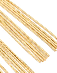 Gold Plated Statement Fringe Knot Earrings - link has visual effect only