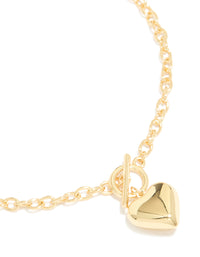 Gold Plated Heart Charm Necklace - link has visual effect only