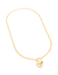 Gold Plated Heart Charm Necklace - link has visual effect only