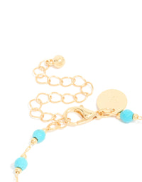 Gold Plated Turquoise Semi Precious Stone Bracelet - link has visual effect only