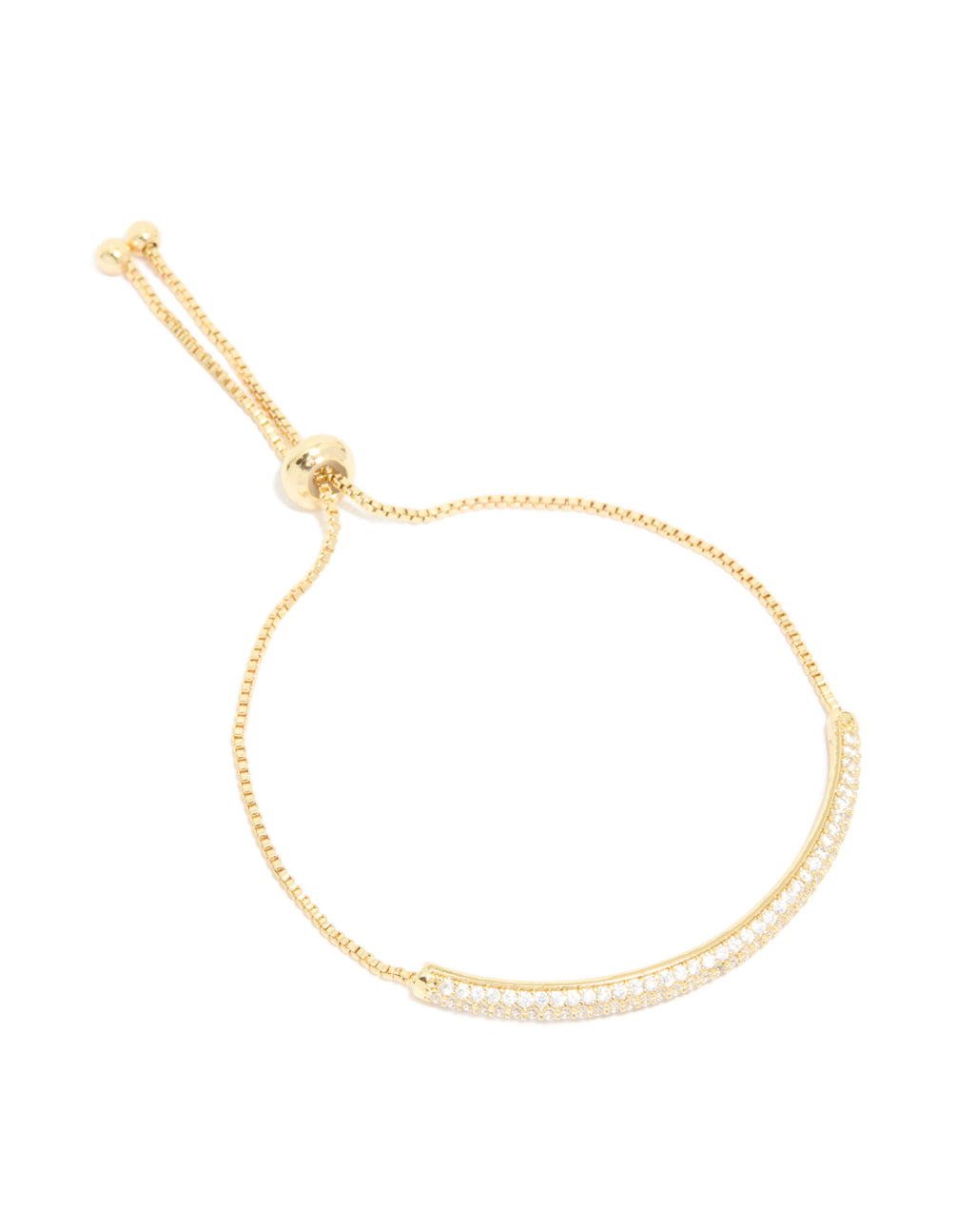 Gold Plated Cubic Zirconia Pavé Toggle Bracelet