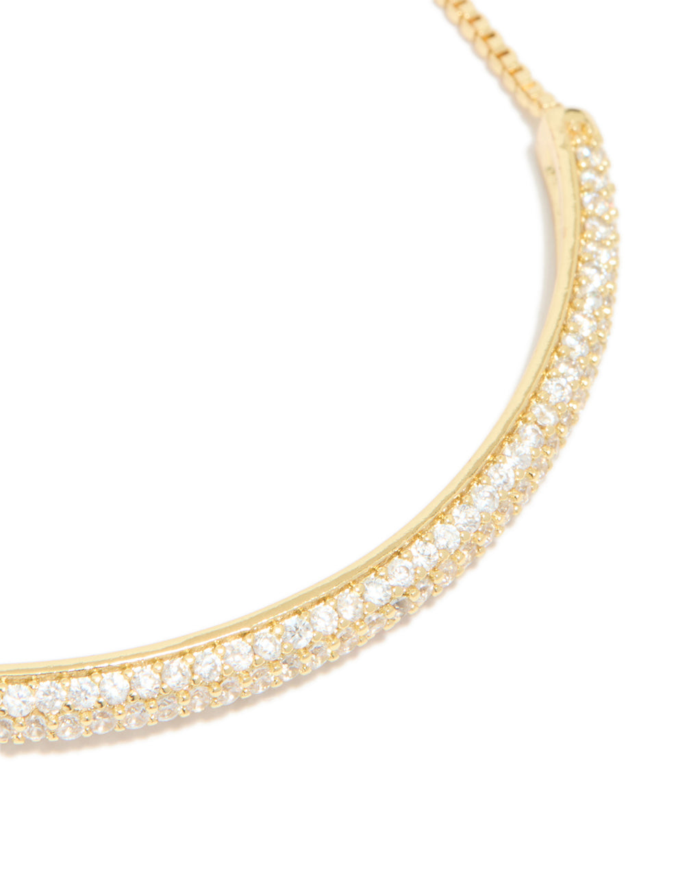 Gold Plated Cubic Zirconia Pavé Toggle Bracelet