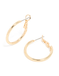 Gold Smooth Hoop Earrings - link has visual effect only