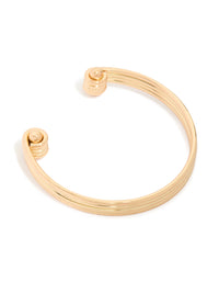 Gold Wide Lined Wrist Cuff - link has visual effect only