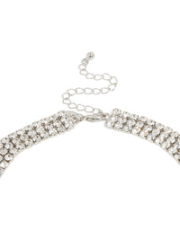 Silver Diamante Tennis Triple Layered Necklace - link has visual effect only