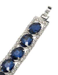 Silver Blue Large Diamantes Bracelet - link has visual effect only