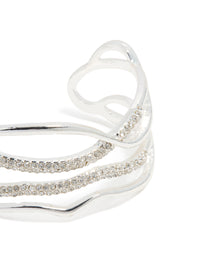 Silver Diamante Irregular Wrist Cuff - link has visual effect only
