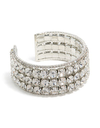 Silver Radiant Diamantes  Large Wrist Cuff - link has visual effect only