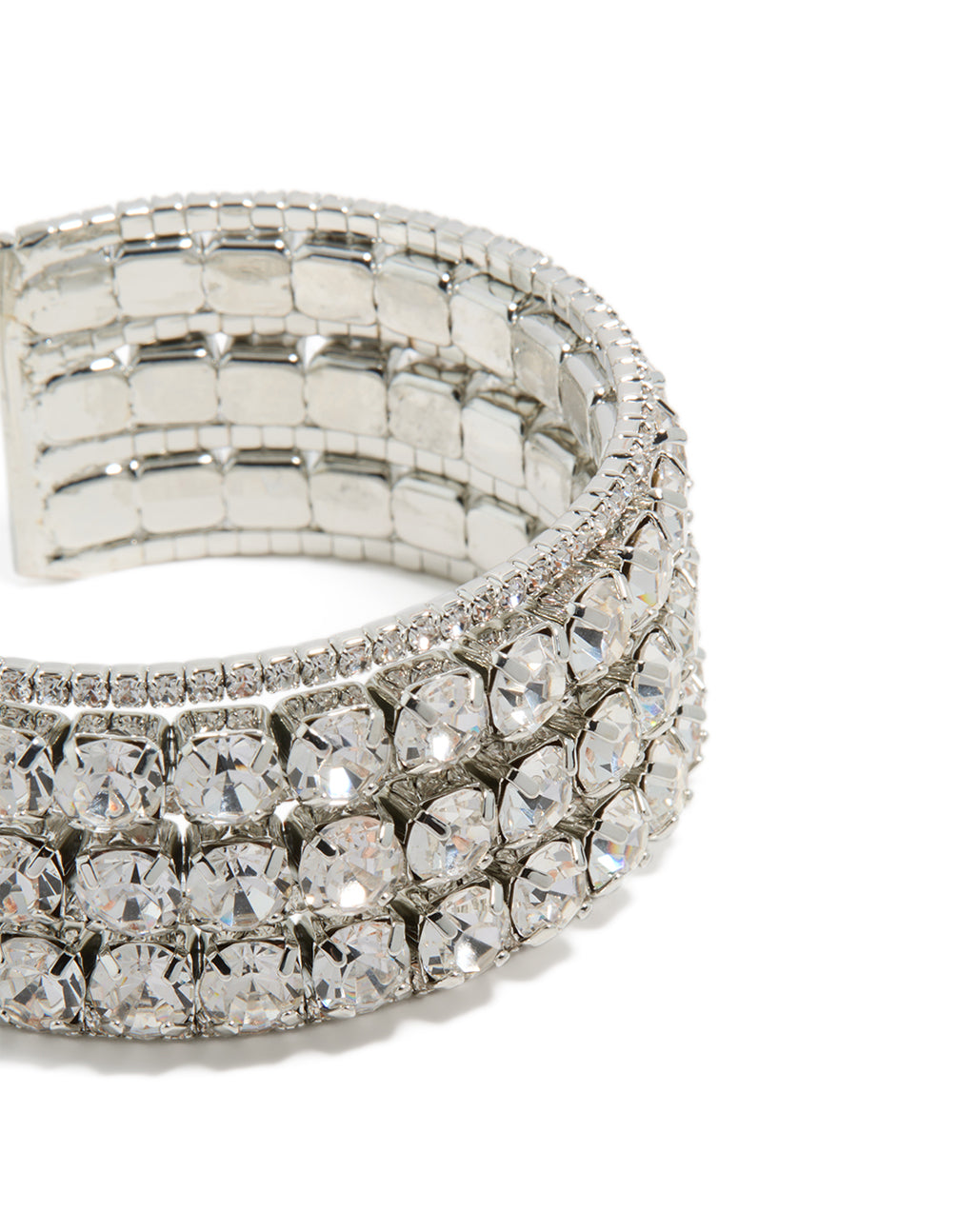 Silver Radiant Diamantes  Large Wrist Cuff