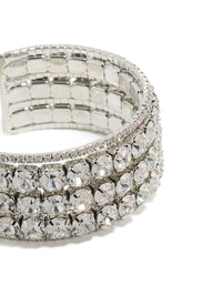 Silver Radiant Diamantes  Large Wrist Cuff - link has visual effect only