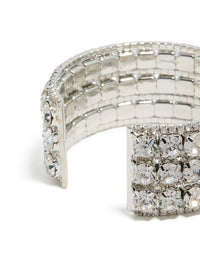Silver Radiant Diamantes  Large Wrist Cuff - link has visual effect only