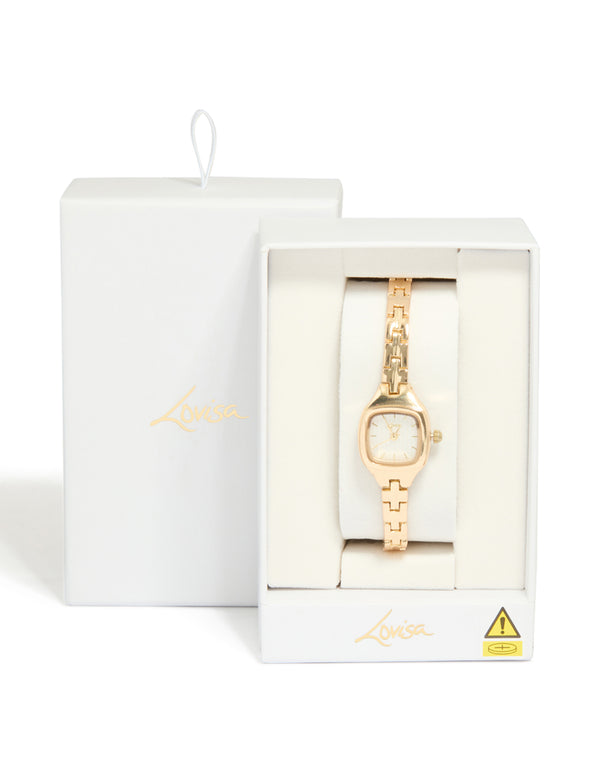 Gold Vintage Mini Square Watch