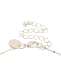 Silver Cubic Zirconia Mini Floral Y Necklace - link has visual effect only