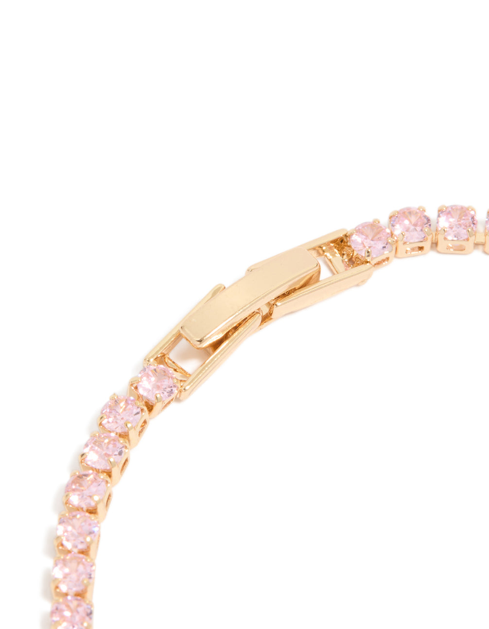 Gold Pink Cubic Zirconia Dainty Tennis Bracelet