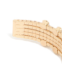 Gold Mini Bezel Set Cubic Zirconia Wrist Cuff - link has visual effect only