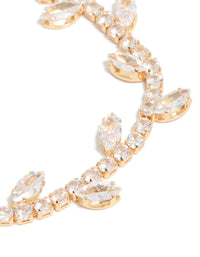 Gold Cubic Zirconia Marquise Vine Toggle Bracelet - link has visual effect only