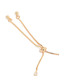 Gold Cubic Zirconia Marquise Vine Toggle Bracelet - link has visual effect only