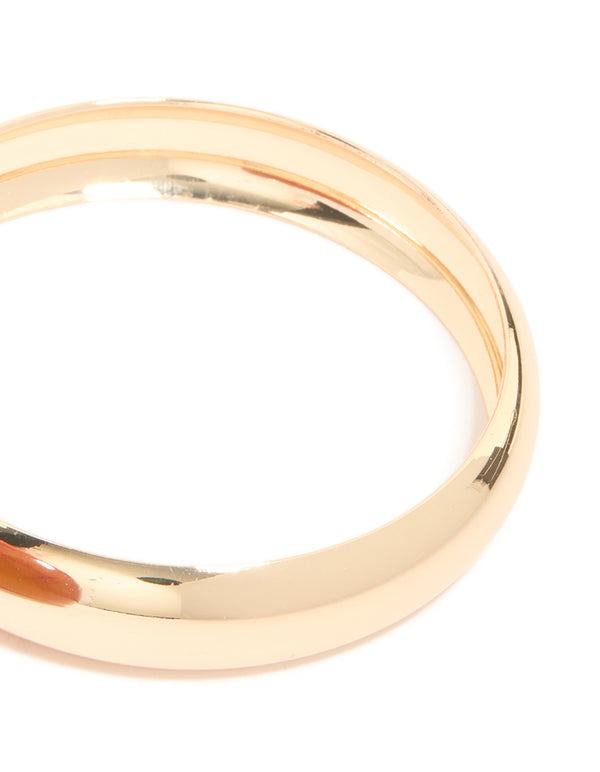 Gold & Brown Acrylic Thick Bangles 2-Pack