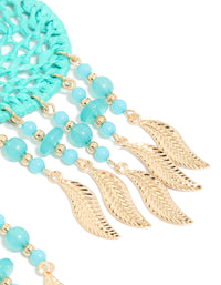 Light Blue Fabric Dreamcatcher Drop Earrings - link has visual effect only