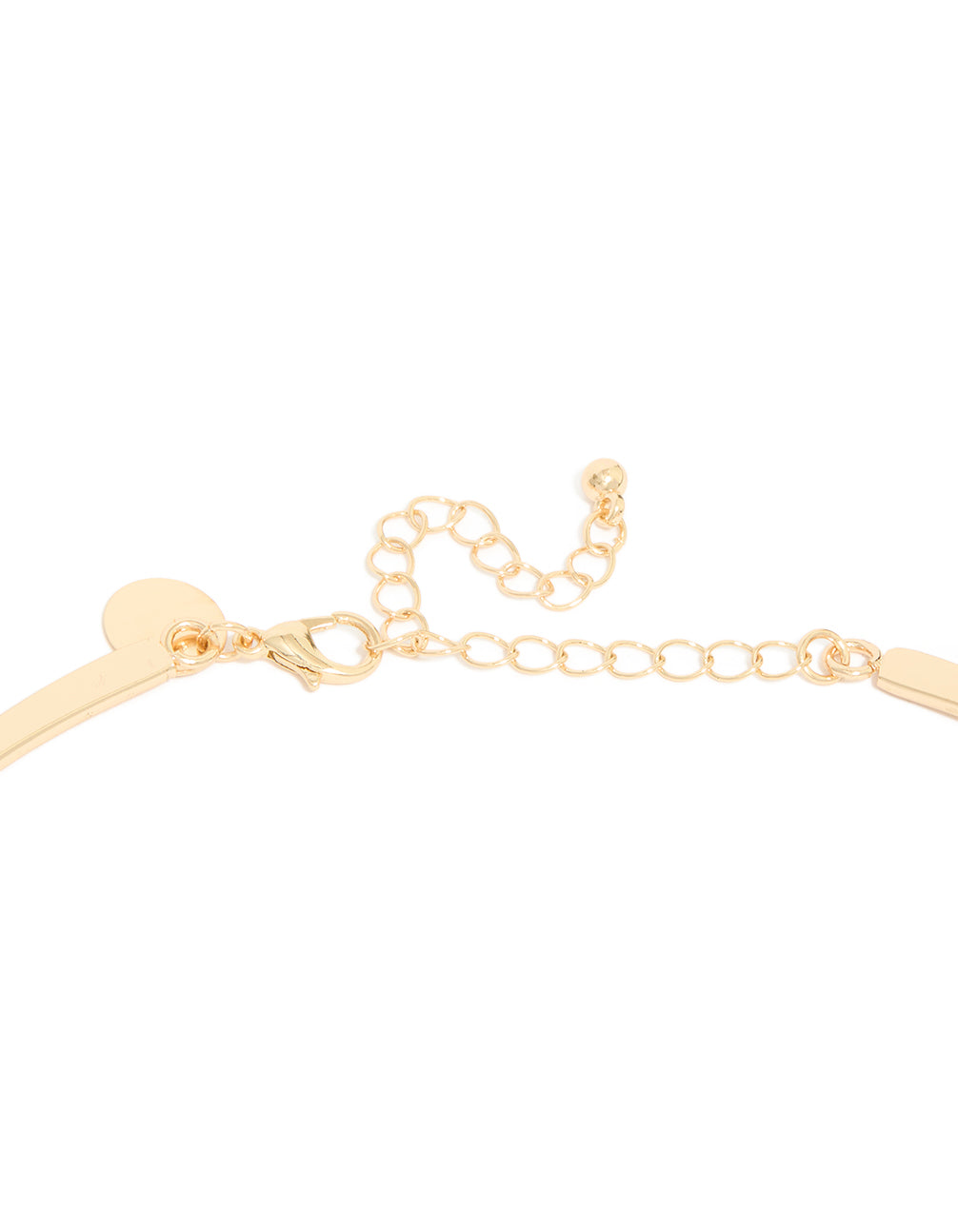 Highlighting a gold orange pendant choker torque necklace with statement finish clasp detail view