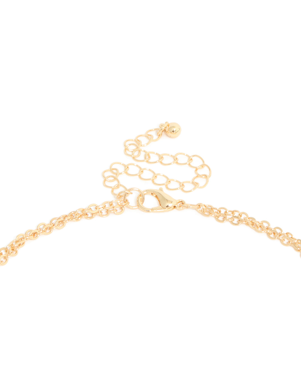 Gold Blue & Raffia Beaded Layered Necklace