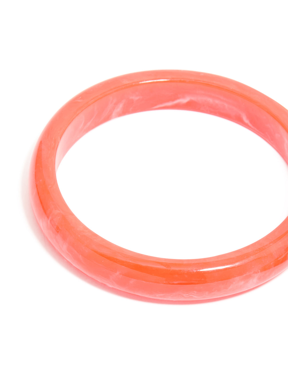 Coral Acrylic Marble Thin Bangles 4-Pack