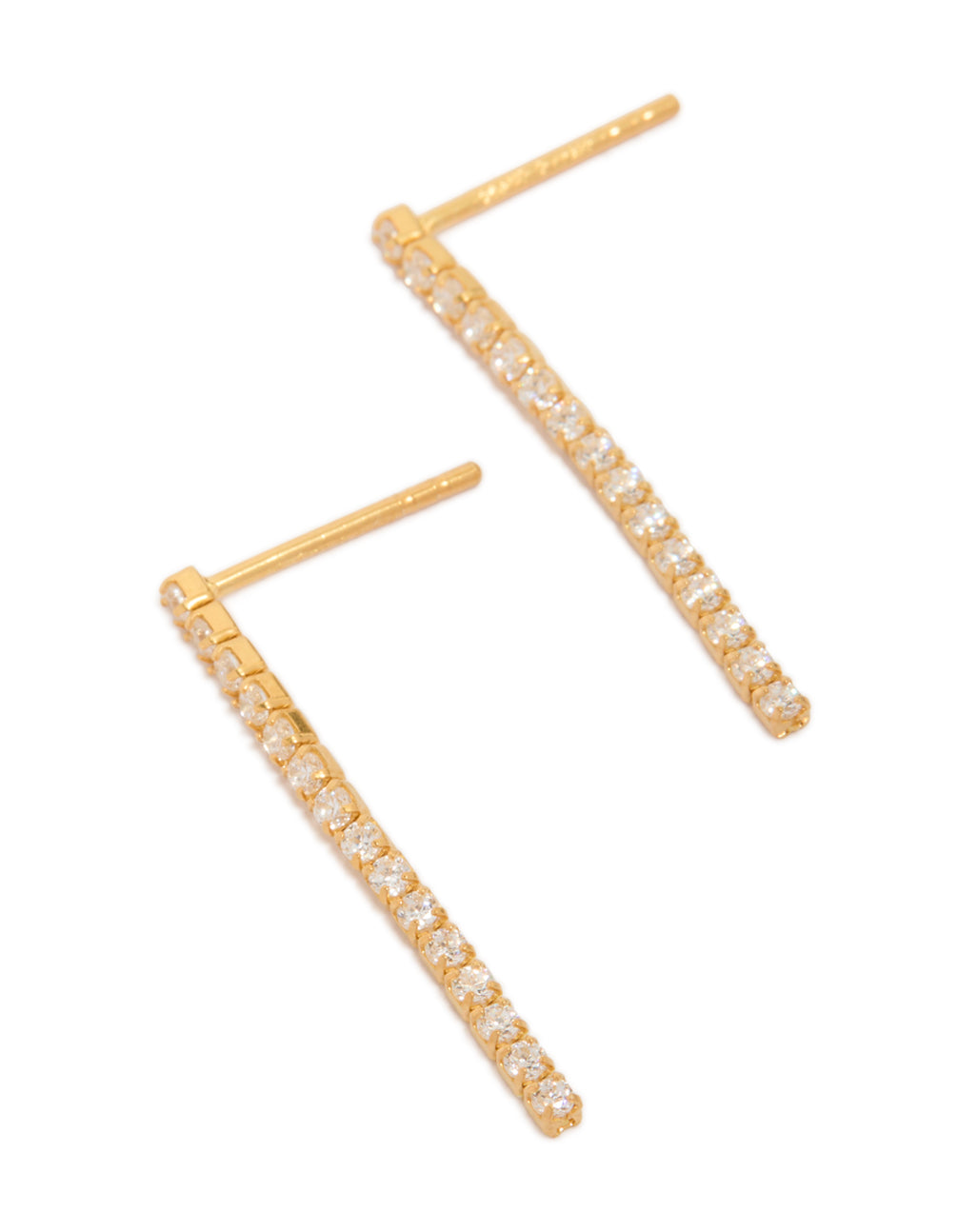 Gold Plated Sterling Silver Cubic Zirconia Drop Earrings