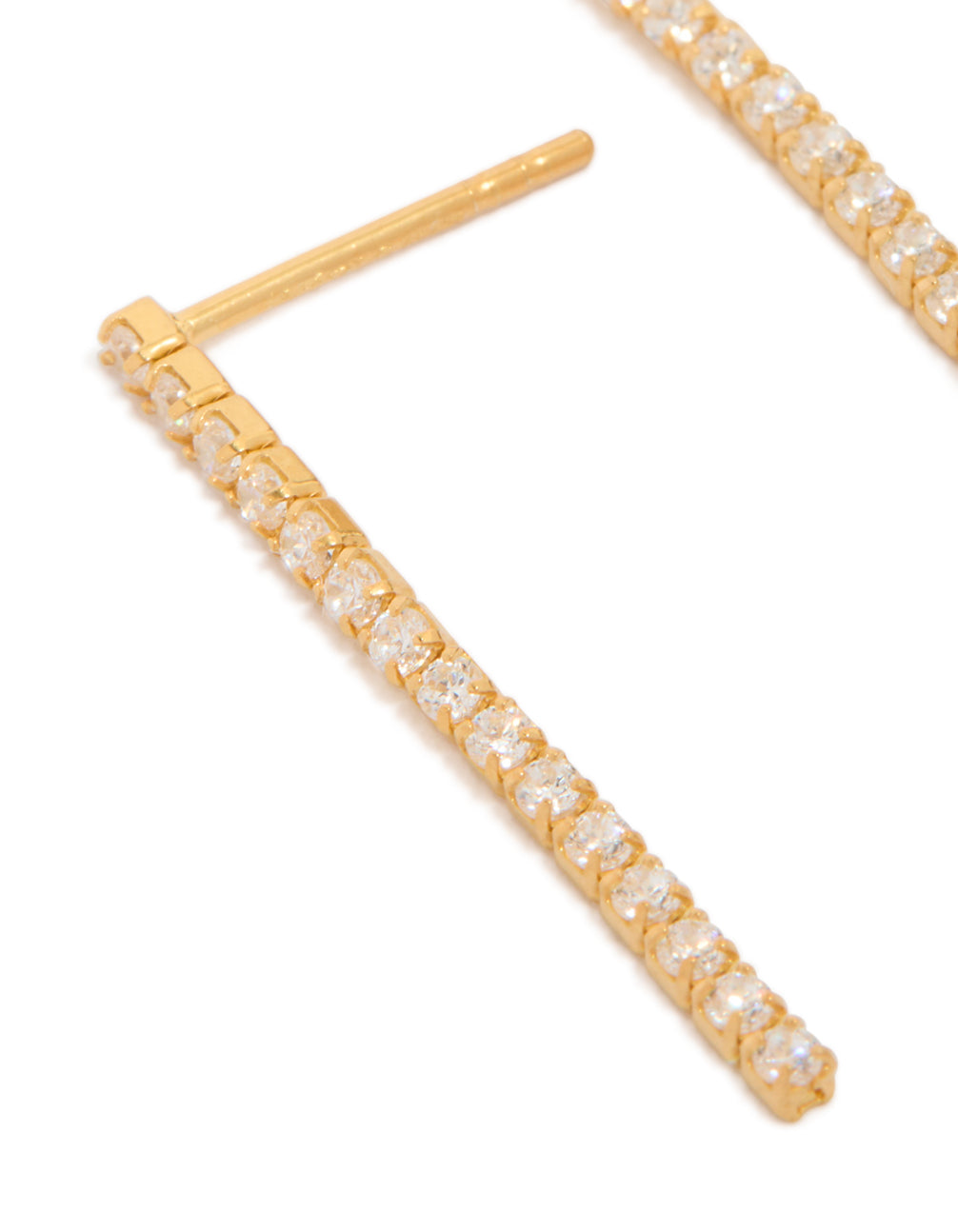 Gold Plated Sterling Silver Cubic Zirconia Drop Earrings