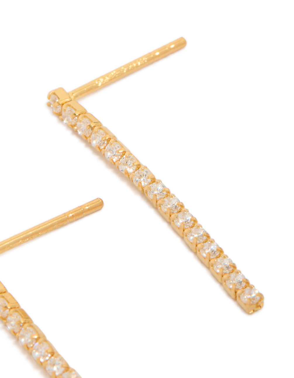 Gold Plated Sterling Silver Cubic Zirconia Drop Earrings