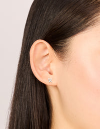Sterling Silver Cubic Zirconia Knot Stud Earrings - link has visual effect only
