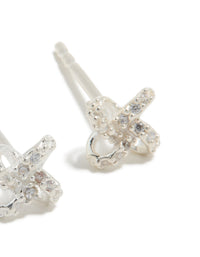 Sterling Silver Cubic Zirconia Knot Stud Earrings - link has visual effect only
