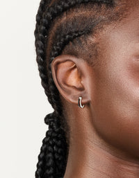 Sterling Silver Black Enamel Double Hoop Earrings - link has visual effect only