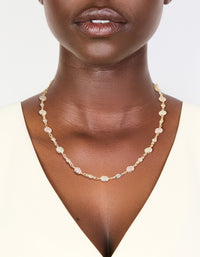 Rose Gold Plated Cubic Zirconia Circle Charms Necklace - link has visual effect only