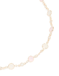 Rose Gold Plated Cubic Zirconia Circle Charms Necklace - link has visual effect only