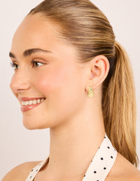 Gold Plated Brass Croissant Hoop Earrings - link has visual effect only