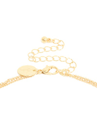 Gold Plated Cubic Zirconia Bezel & Cross Layered Necklace - link has visual effect only