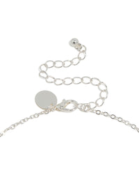 Silver Plated Pink & Blue Cubic Zirconia Mixed Oval Necklace - link has visual effect only