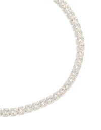 Silver Plated Cubic Zirconia Small Square Tennis Bracelet - link has visual effect only