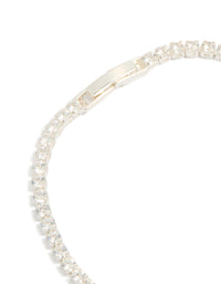 Silver Plated Cubic Zirconia Small Square Tennis Bracelet - link has visual effect only