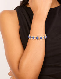 Gold Blue Organic Shape Stretch Bracelet - link has visual effect only