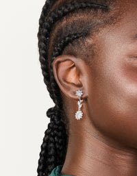Silver Cubic Zirconia Vine Floral Drop Earrings - link has visual effect only