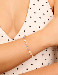 Gold Purple & Grey Cubic Zirconia Bracelet - link has visual effect only