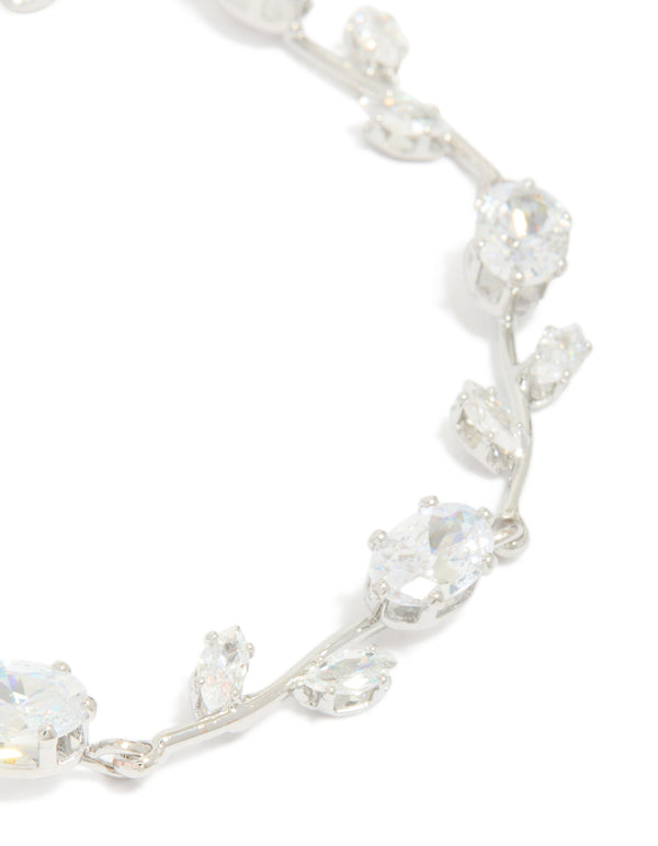 Silver Cubic Zirconia Vine Bracelet