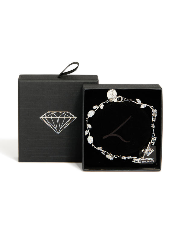 Silver Cubic Zirconia Vine Bracelet