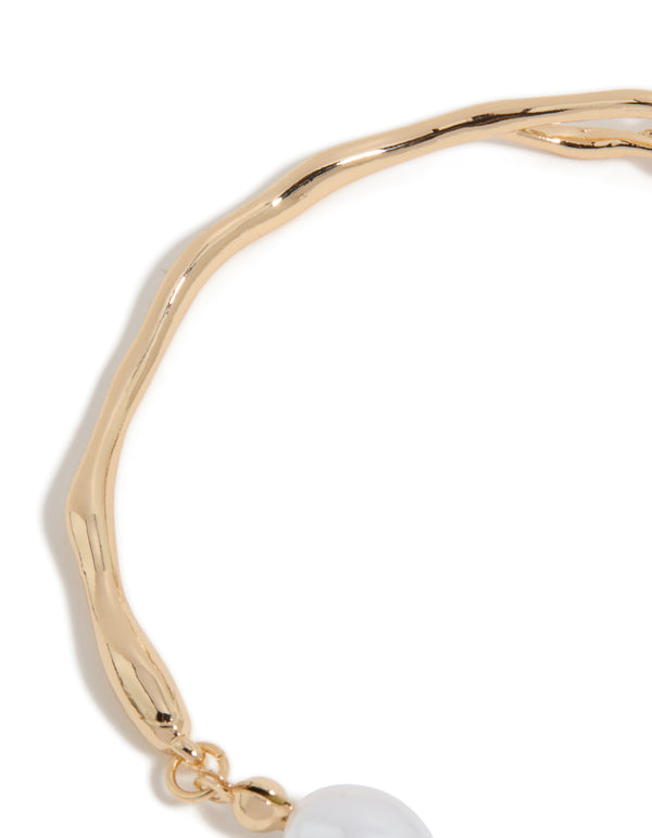 Gold Dainty Pearl Bracelet