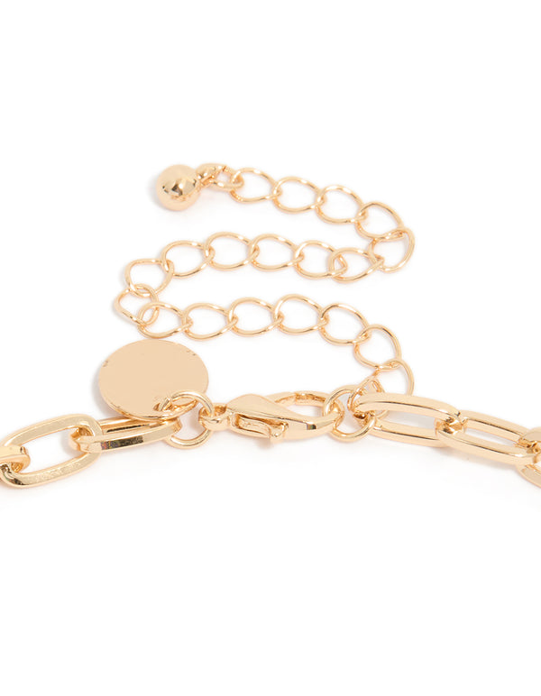 Gold Genuine Shell Disc & Beach Charm Necklace