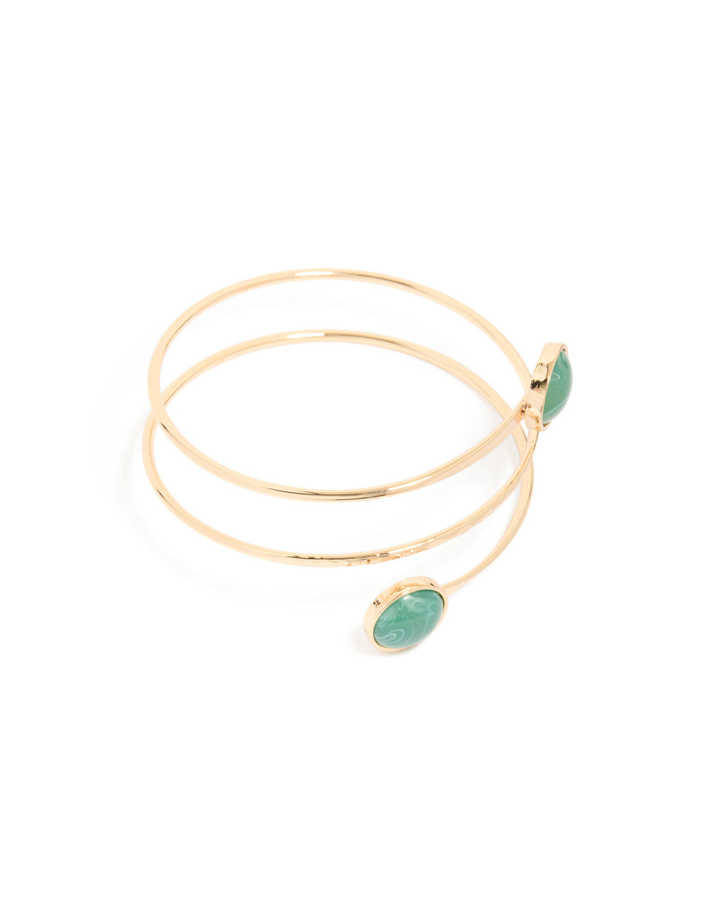 Gold Green Stone Arm Cuff