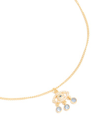 Gold Plated Blue Cubic Zirconia  Evil Eye Pendant Necklace - link has visual effect only