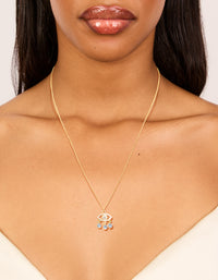 Gold Plated Blue Cubic Zirconia  Evil Eye Pendant Necklace - link has visual effect only