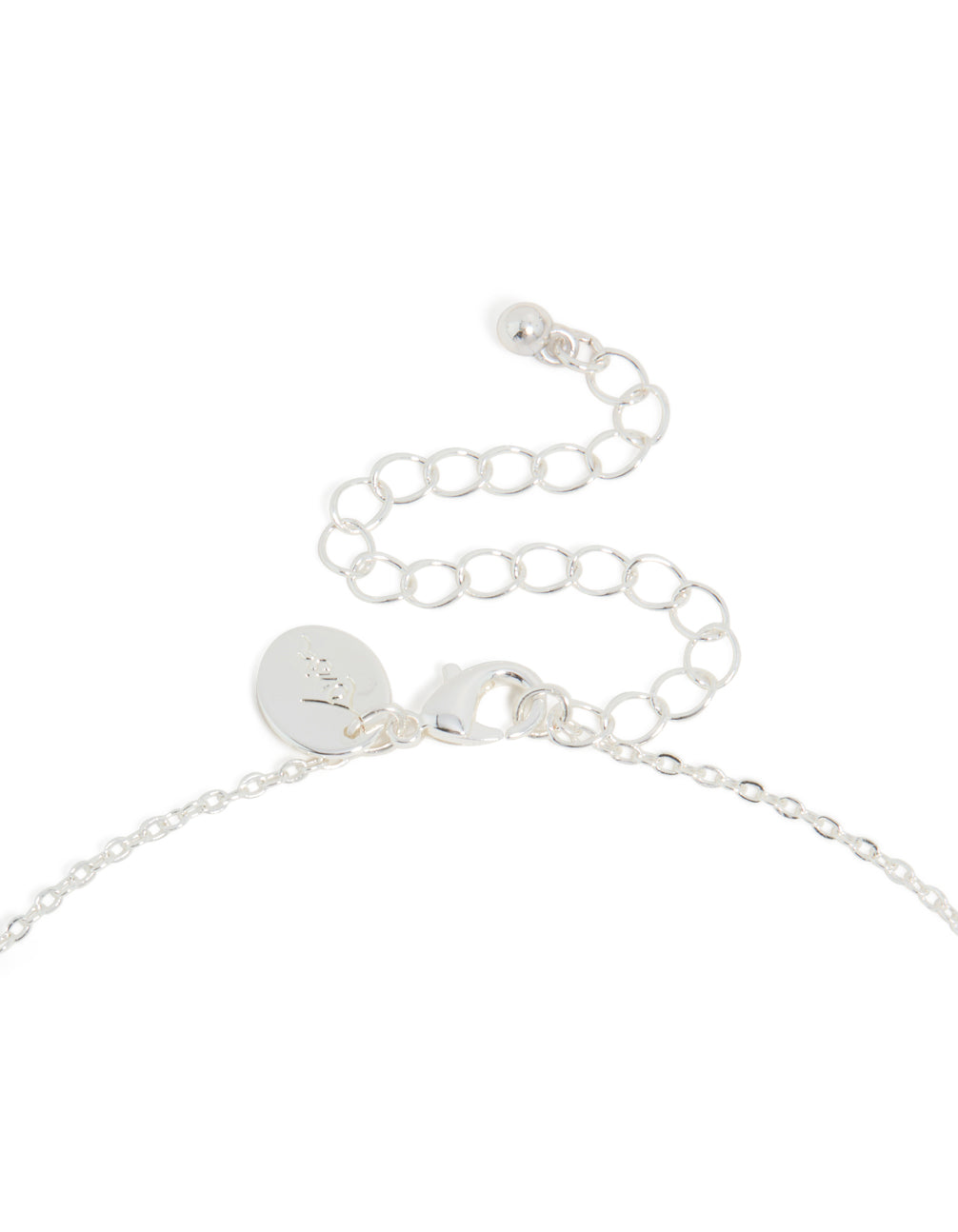 Silver Plated Thin Cubic Zirconia Letter M Necklace